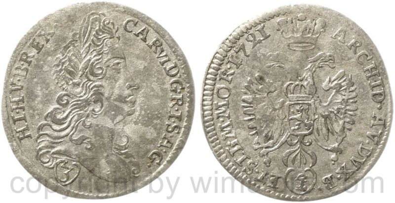 karl vi. 1711 1740, groschen (3 kreuzer) 1721 fs verschlungen, prag, münzmeister ferd. scharff, silber, s ss karl vi. 1711 1740, groschen (3 kreuzer) 1721 fs verschlungen, prag, münzmeister ferd. scharff, silber, s ss