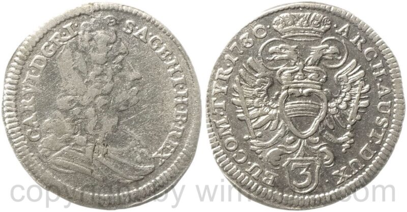 karl vi. 1711 1740, groschen (3 kreuzer) 1730 wien, silber, ss karl vi. 1711 1740, groschen (3 kreuzer) 1730 wien, silber, ss