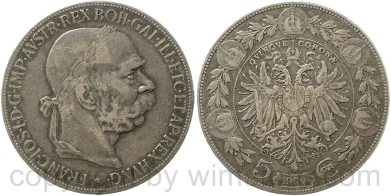 franz josef i., 5 kronen 1900, silber, s ss