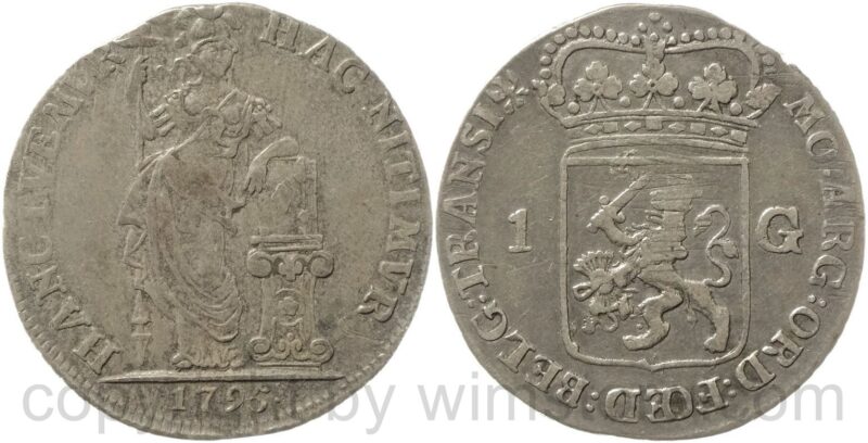 niederlande, 1 gulden 1795, ss, min justiert niederlande, 1 gulden 1795, ss, min justiert
