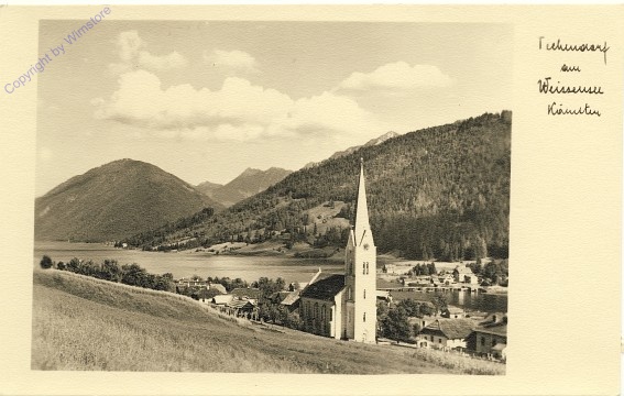 ak100106a Techendorf, Ortsansicht mit Kirche