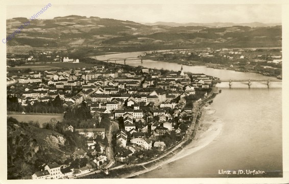 ak100183 Linz an der Donau, Urfahr, Ortsansicht mit Donau