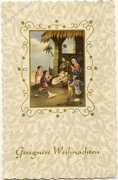 Krippenszene mit Engel