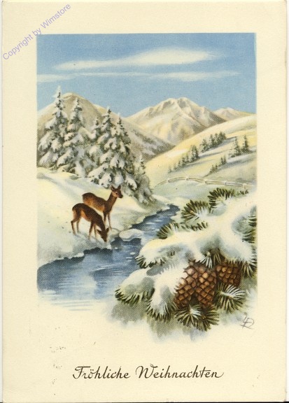 Rehe in Winterlandschaft
