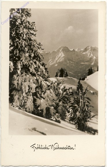 Verschneite Gebirgslandschaft