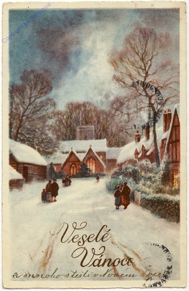 Dorf im Winter, Veselé Vánoce