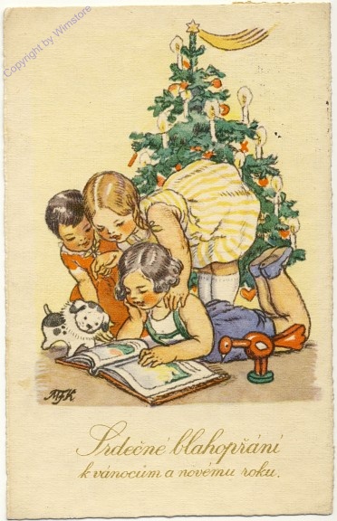 Kinder vor Christbaum, Srdecné blahopráni