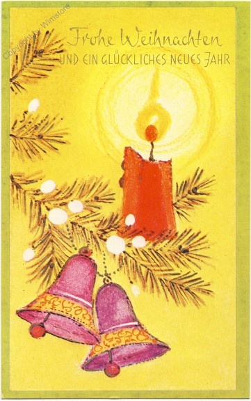 Kerze und Glocken auf Zweig