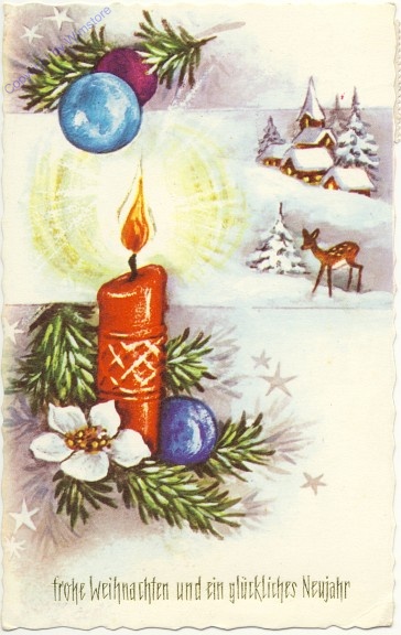 Kerze in Winterlandschaft