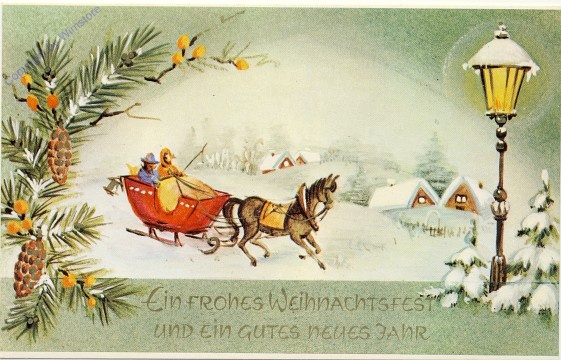 Kutsche in verschneiter Landschaft
