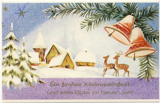 Verschneites Dorf