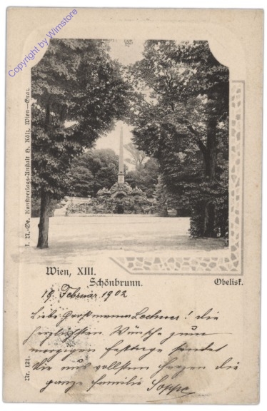 ak101141 Wien 13, Schönbrunn, Obelisk