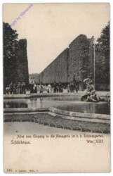 Wien 13, Schönbrunn - Allee zum Eingang in die Menagerie