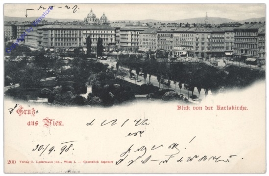 ak101190 Wien 4, Karlskirche, Blick von der