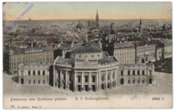 Wien 1, K.k. Hofburgtheater, Panorama vom Rathaus