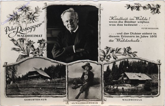 Alpl, Roseggers Geburtshaus, Waldschule, Portrait