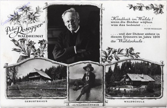 Alpl, Roseggers Geburtshaus, Waldschule, Portrait