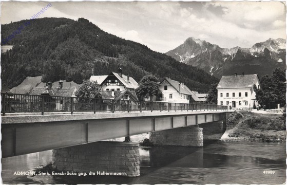 Admont, Ennsbrücke gegen die Hallermauern