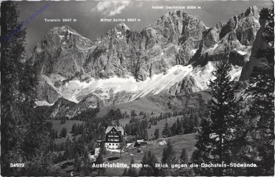 ak101898 Ramsau, Austriahütte mit Dachsteinsüdwänden