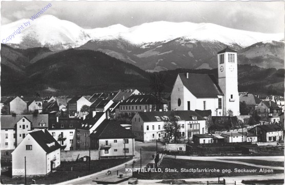 Knittelfeld, Stadtpfarrkirche gegen Seckauer Alpen