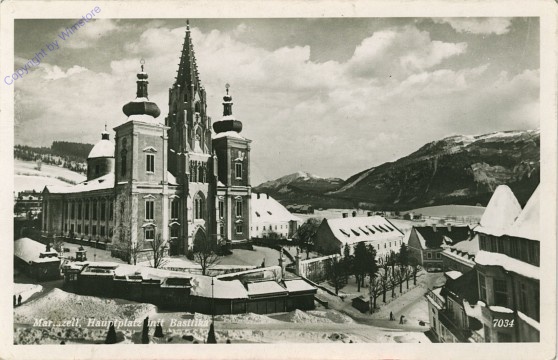 ak102349 Mariazell, Hauptplatz mit Basilika