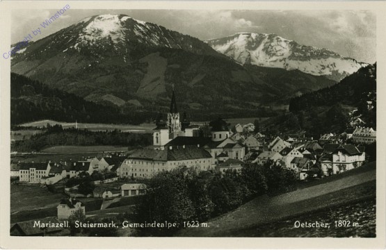 ak102375 Mariazell, mit Gemeindealpe und Ötscher