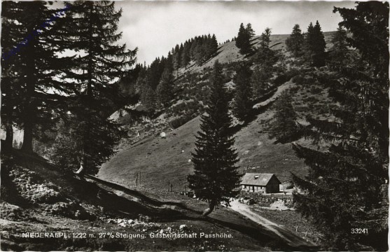 Niederalpl, Passhöhe und Gastwirtschaft