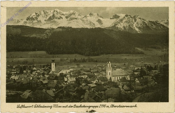 ak102554 Schladming, mit der Dachsteingruppe