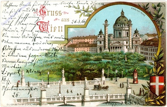 ak102960 Wien 4, Karlskirche, Elisabeth-Brücke