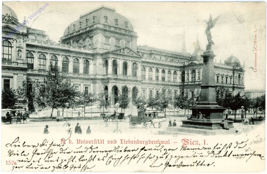 Wien 1, Liebenberg-Denkmal mit k.k. Universität