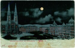 Wien 9, Votivkirche, Maximilianplatz, Mondschein