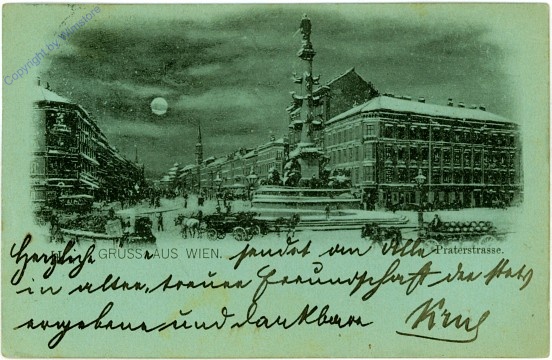 Wien 2, Praterstraße. Mondschein