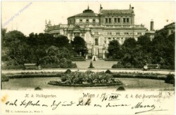 Wien 1, K.k. Volksgarten, k.k. Hof-Burgtheater