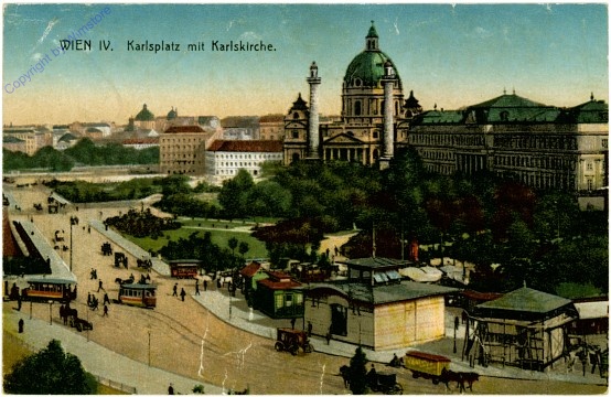 Wien 4, Karlsplatz mit Karlskirche