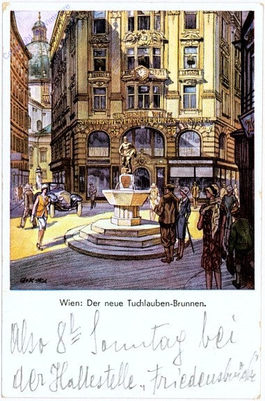 ak103501 Wien 1, Tuchlauben-Brunnen, von Oskar Thiede