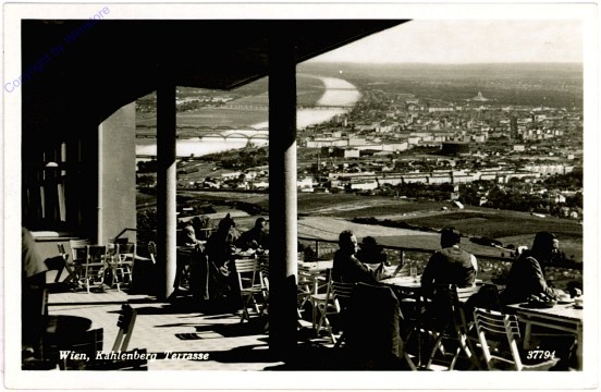 Wien 19, Blick vom Kahlenbergterrasse gegen Donau