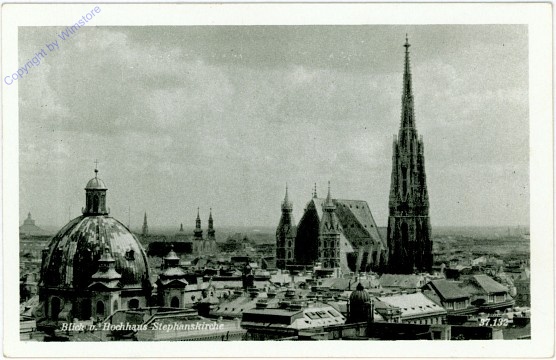 Wien 1, Blick vom Hochhaus zur Stephanskirche
