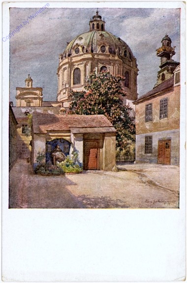 ak103745 Wien 4, Karlskirche, pinx. Hans Götzinger