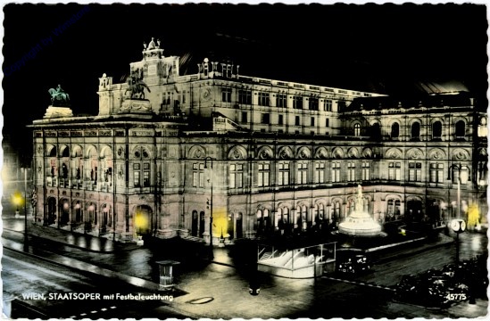 ak103753 Wien 1, Staatsoper mit Festbeleuchtung
