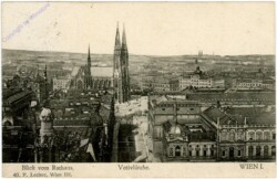 Wien 9, Votivkirche (Blick vom Rathaus)