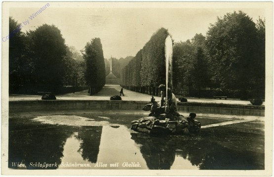 ak104099 Wien 13, Schlosspark Schönbrunn, Allee mit Obelisk