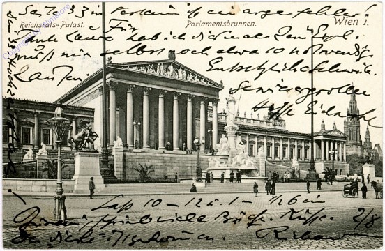 ak104207 Wien 1, Reichsrats-Palast, Parlamentsbrunnen
