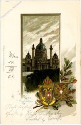 Wien 4, Karlskirche, Prägedruckkarte