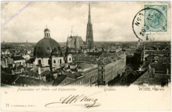 Wien 1, Graben, Panorama mit Peters- und Stefanskirche