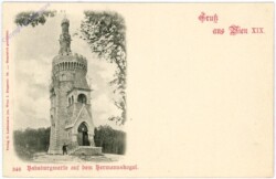 Wien 19, Habsburgwarte auf dem Hermannskogel, Gruss aus Wien