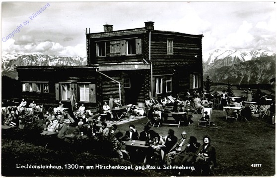 ak104861 Hirschenkogel, Liechtensteinhaus gegen Rax und Schneeberg