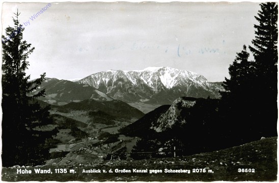 Hohe Wand, Ausblick von der Großen Kanzel gegen Schneeberg