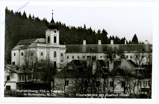 ak105202 Mariahilfberg, Klosterkirche mit Gasthof Huber