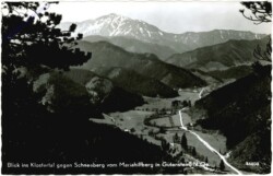 Mariahilfberg, Blick ins Klostertal gegen Schneeberg
