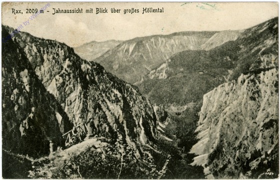 Rax, Jahnaussicht mit Blick über großes Höllental